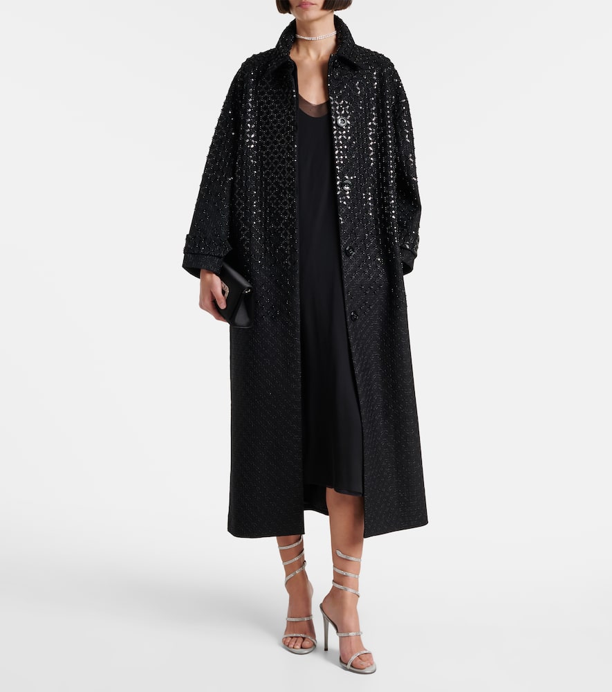 René Caovilla Cleo Embellished Satin Sandals In Gray