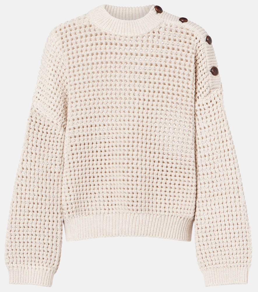 Brunello Cucinelli Women's Beige Cotton-Blend Sweater UK Size 4 - Mytheresa
