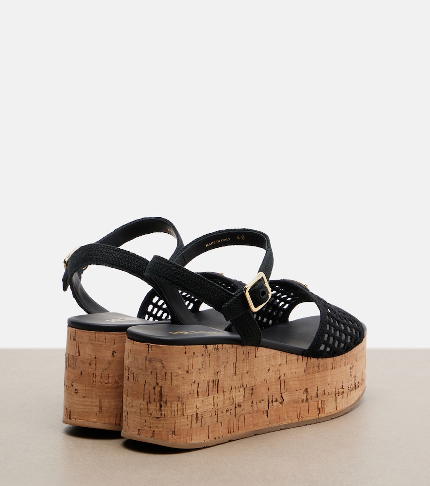  Prada Prada Wedge-sandalen Aus Häkelstrick 