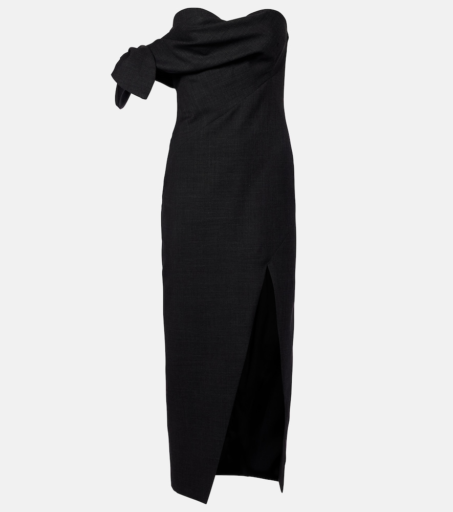 Abito midi in lana con fiocco