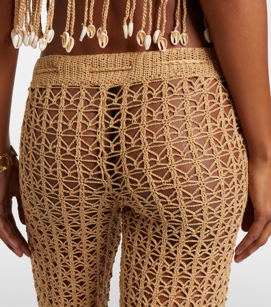  Anna Kosturova Anna Kosturova Crochet Cotton Wide-leg Pants 