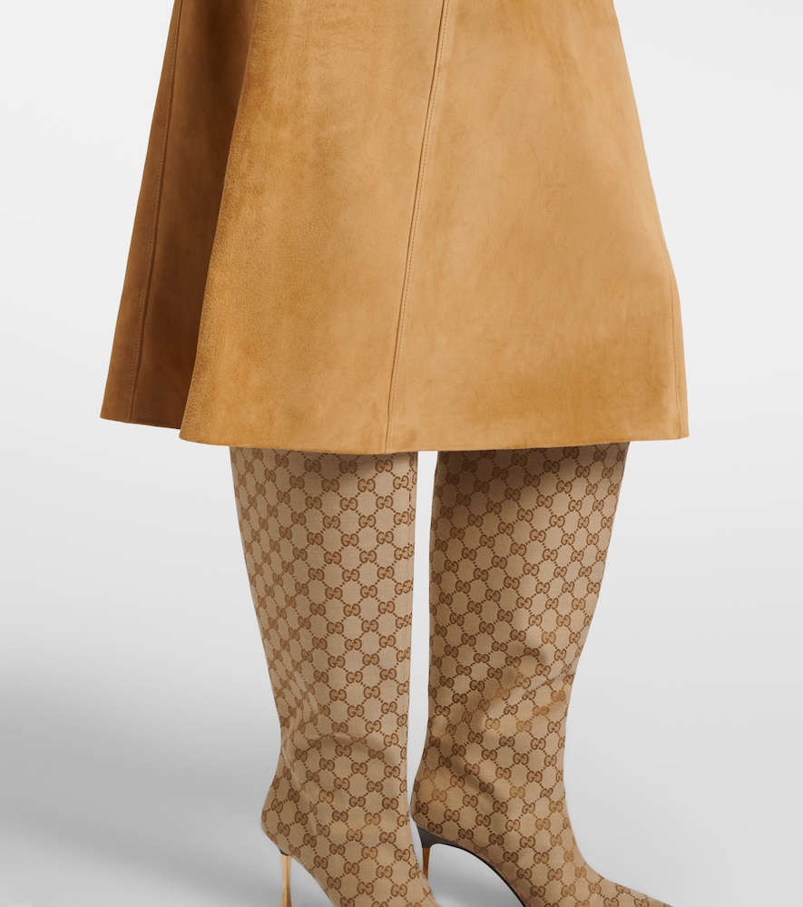  Gucci Gucci Verzierter Midirock Aus Veloursleder 