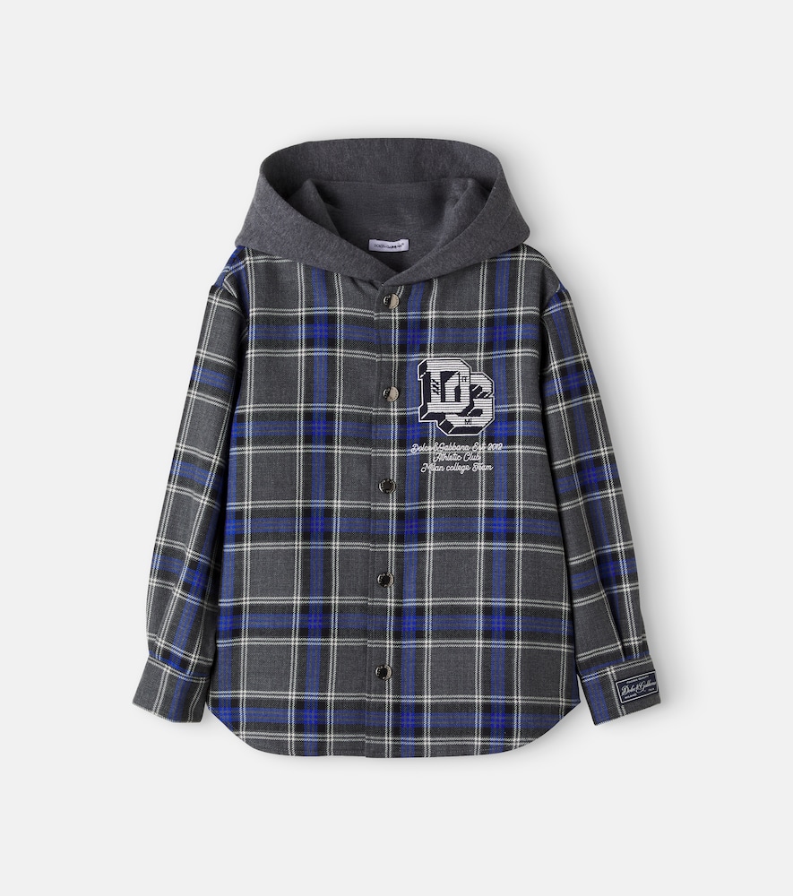 Camicia in flanella di lana e cotone a quadri