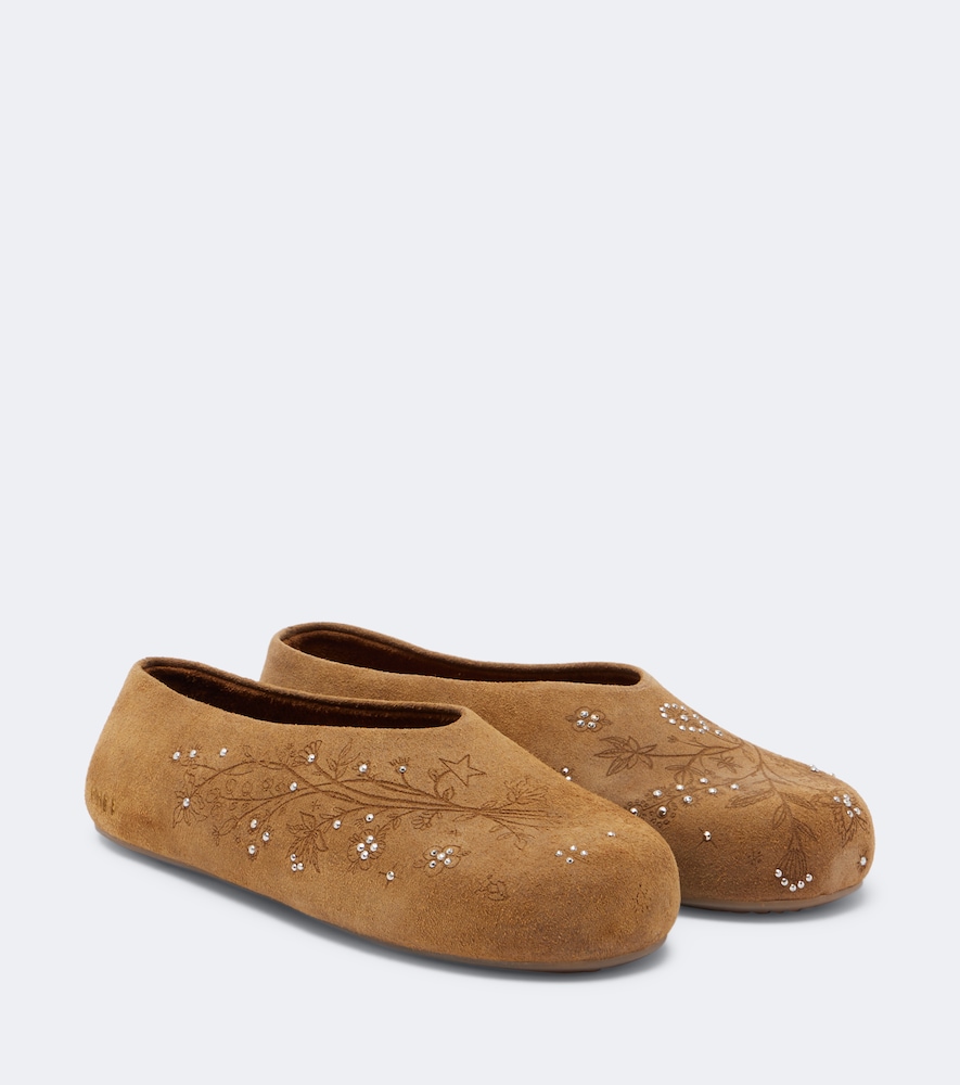 Golden Goose Tierra Studded Suede Slip-on Shoes In Sand