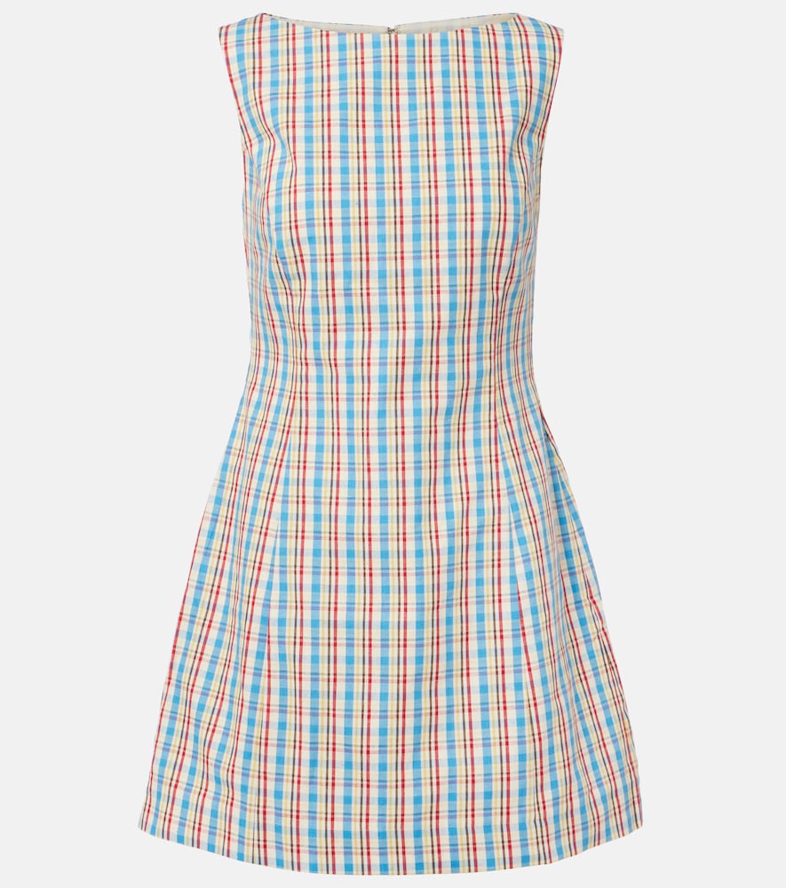 Faithfull Lydie checked cotton and linen minidress