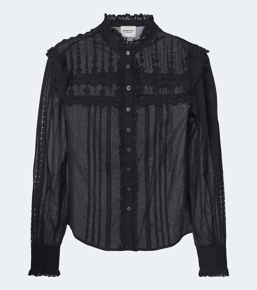 Lonzie Embroidered Cotton Voile Blouse