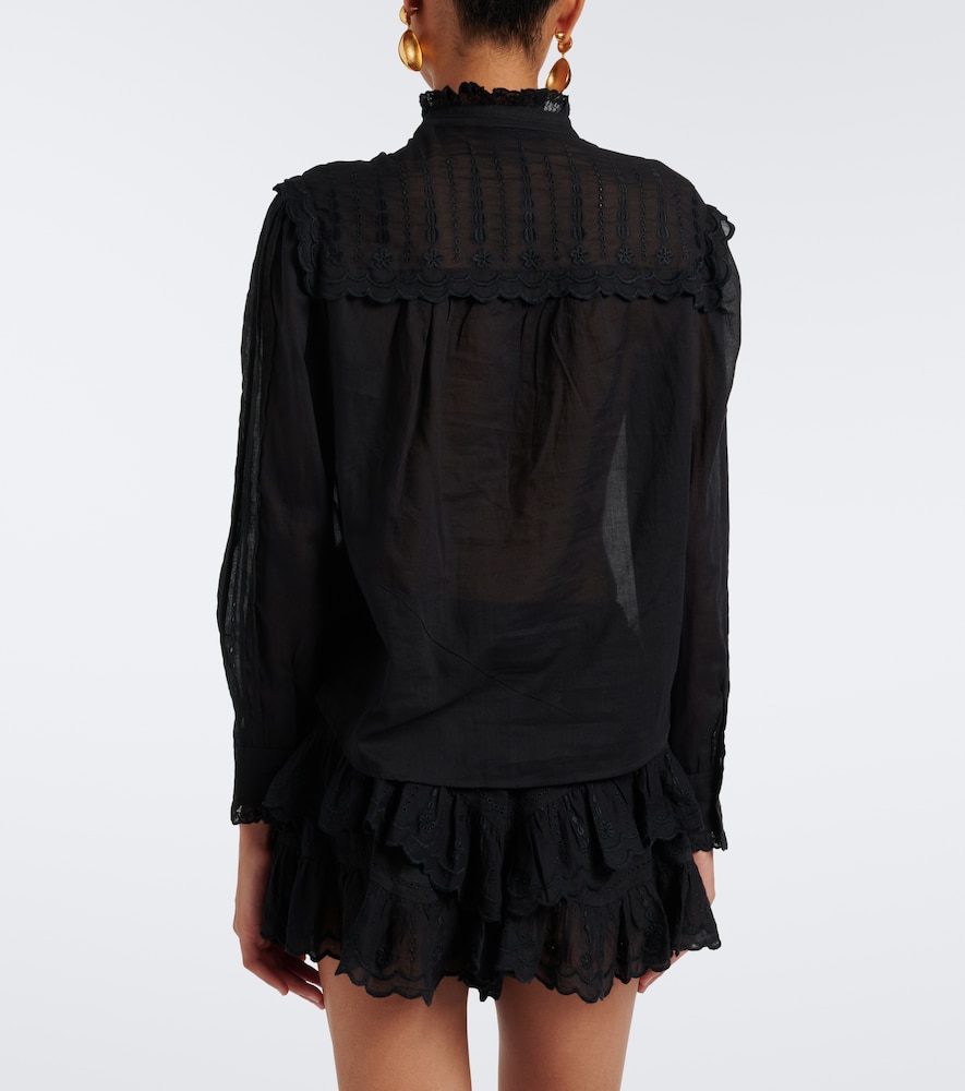 Lonzie Embroidered Cotton Voile Blouse