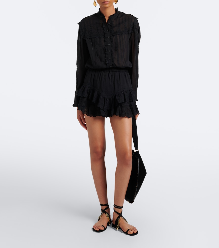 Lonzie Embroidered Cotton Voile Blouse