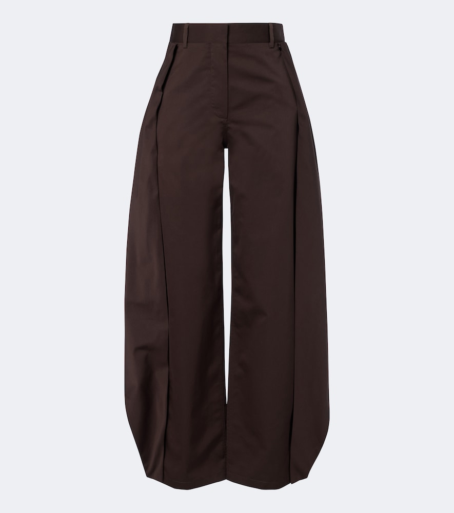 Pantaloni a gamba larga in cotone e seta