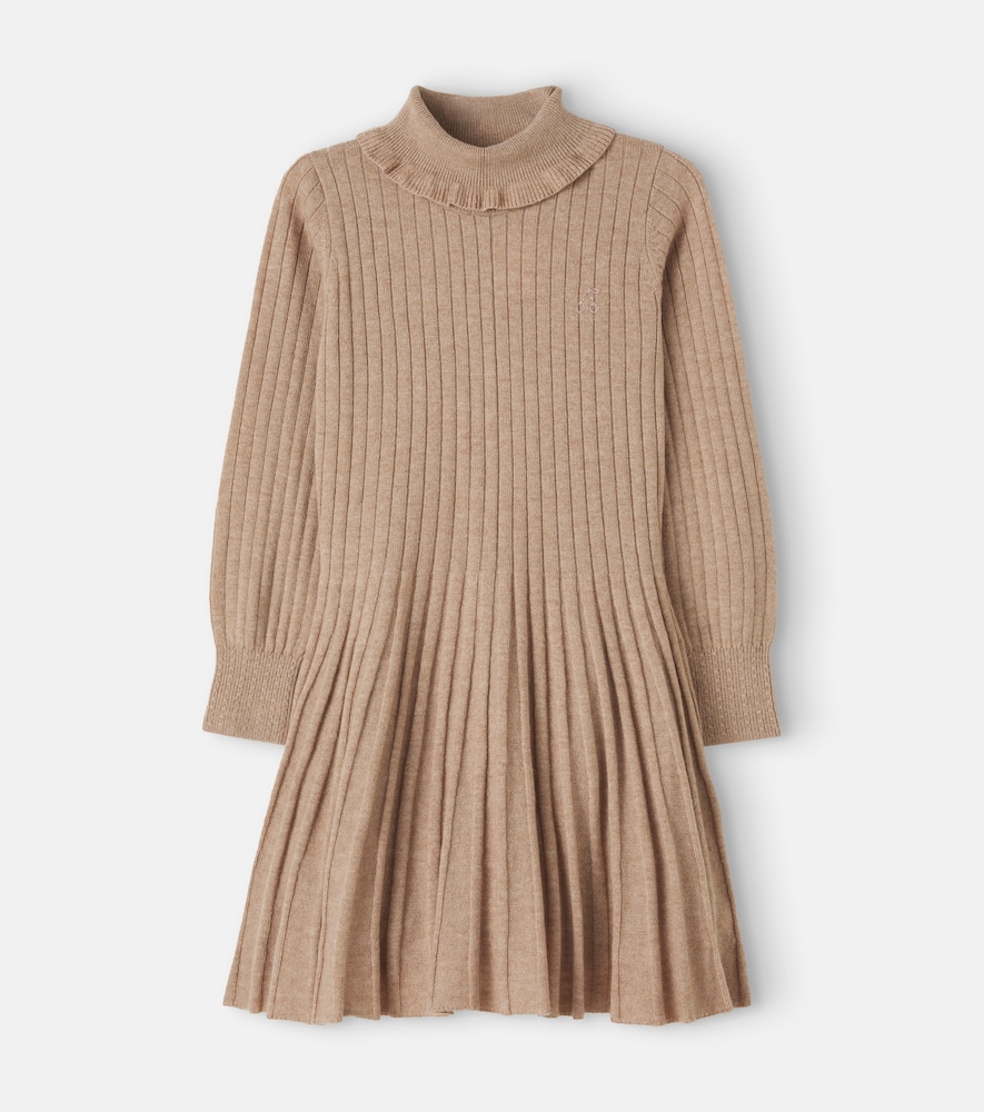 Abito Marthe in misto lana e cashmere plissé
