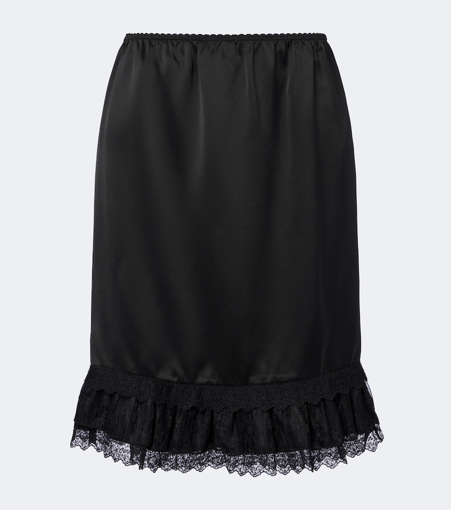 Minirock aus Satin mit Spitze