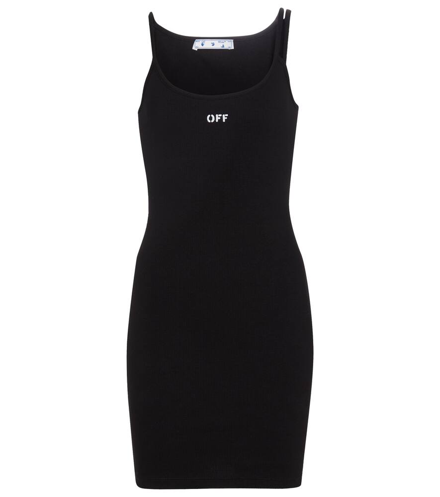 Click to view more detailed imagery on our partner's website Off-white Logo Stretch-cotton Jersey Dress In Black