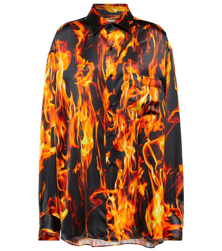 Vetements Printed Shirt In Fire Print 
