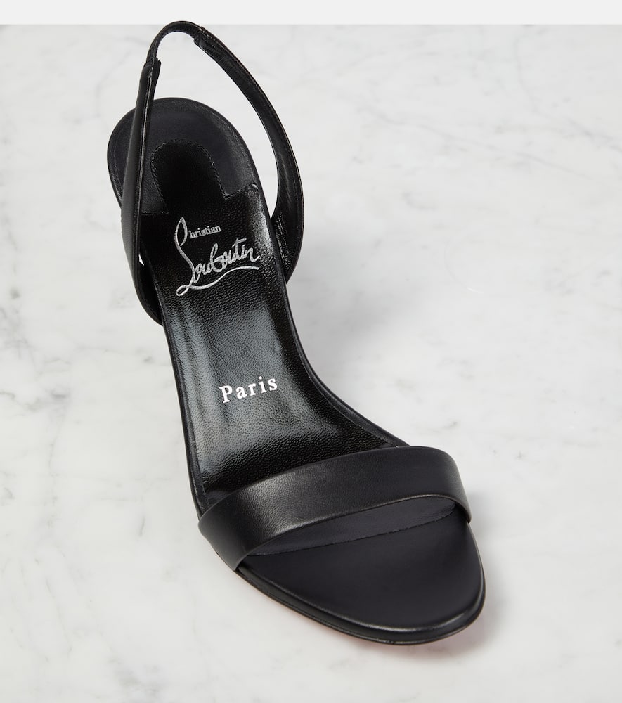Christian Louboutin O Marylin 85 Black Leather Sandals In Black