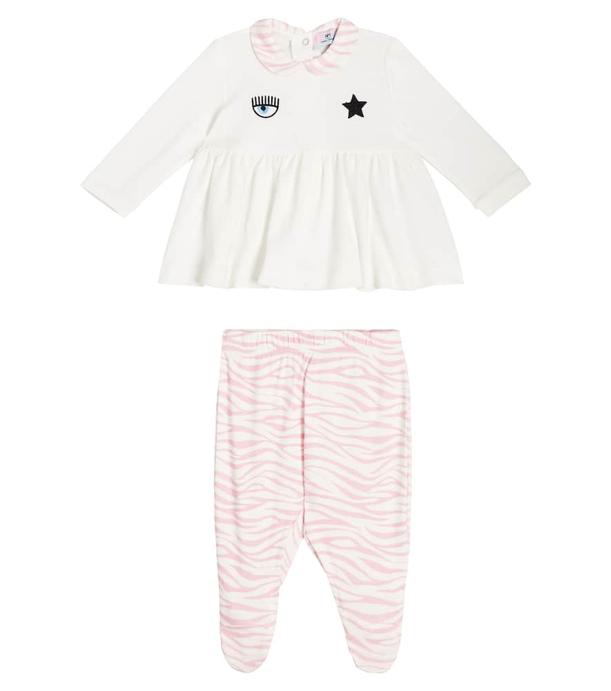 Monnalisa x Chiara Ferragni Baby Eyestar cotton top and pants set