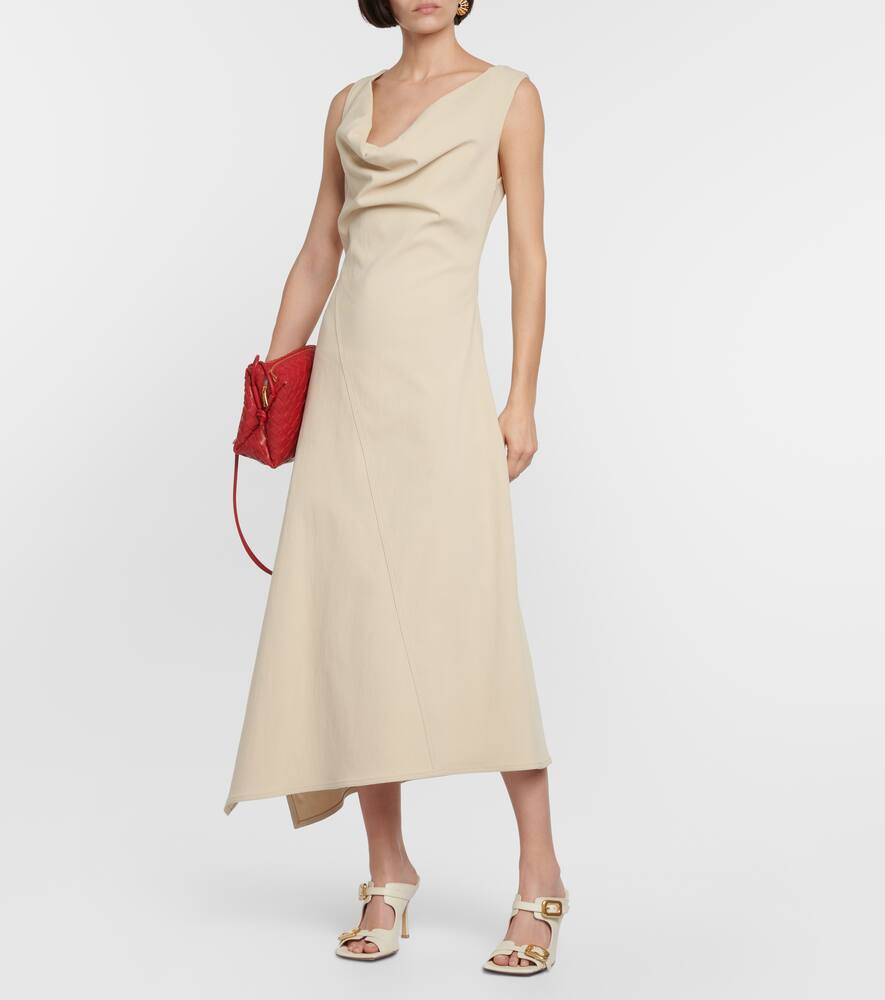 Bottega Veneta Leather Stretch Buckle Mules In Beige