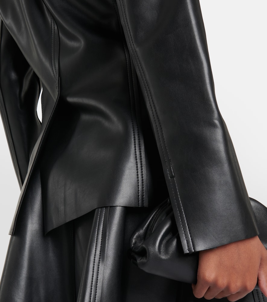 Shop Norma Kamali Faux Leather Blazer In Black