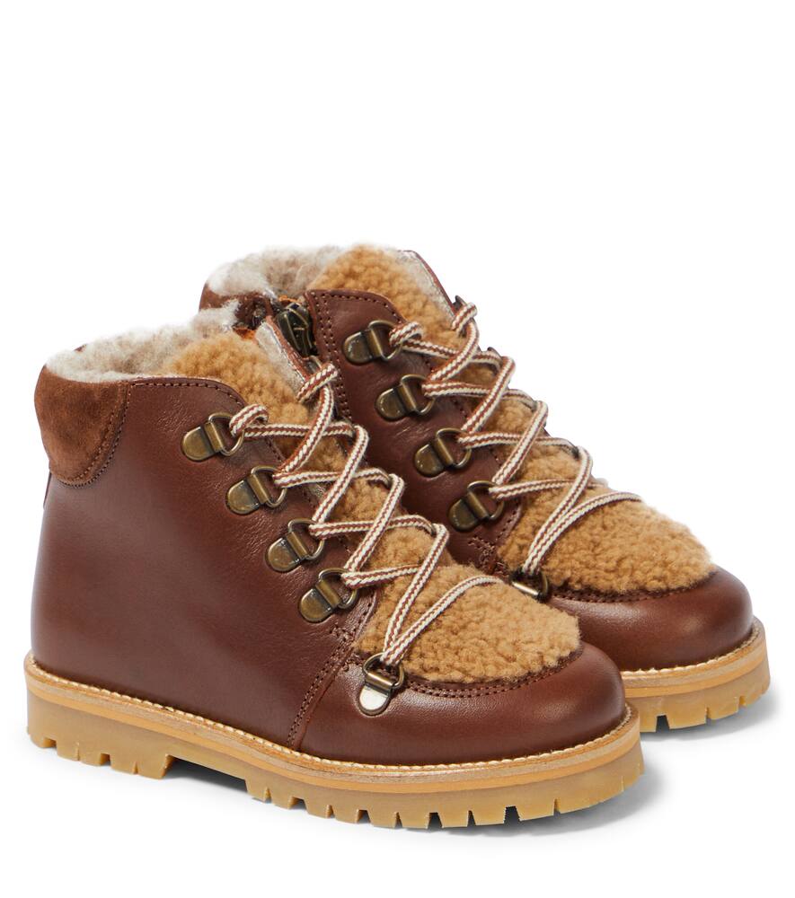 Petit Nord Shearling-trimmed leather boots