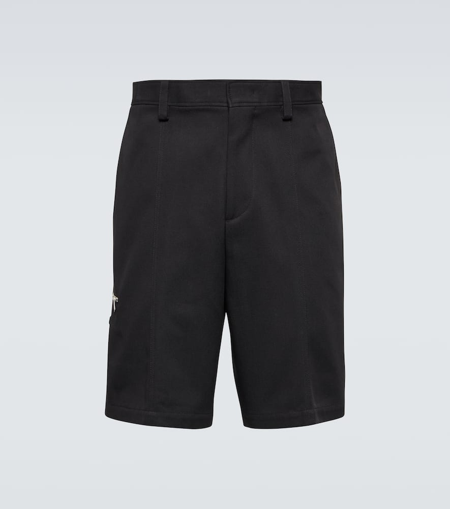 Shop Lanvin Cotton-blend Chino Shorts In Black