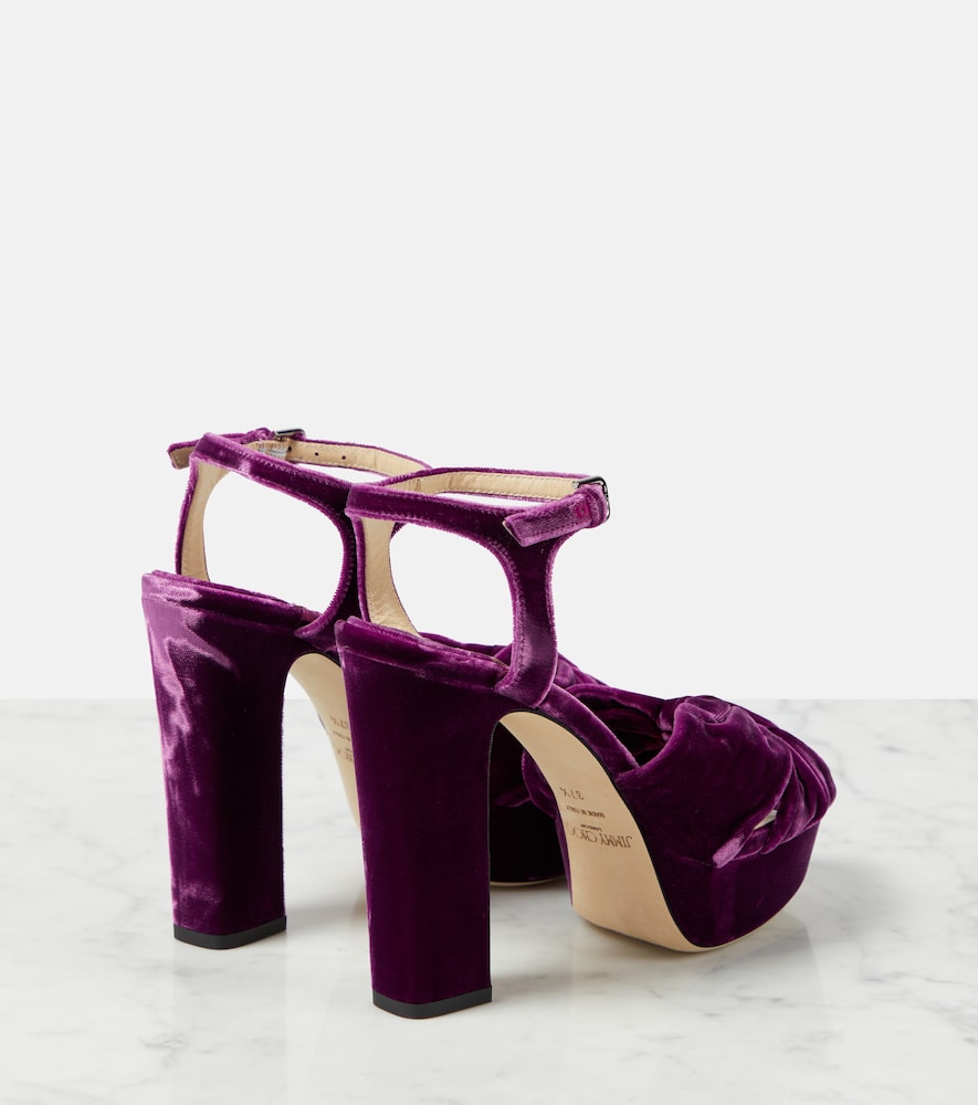 Jimmy Choo Jimmy Choo Heloise 120 Velvet Peep-toe Pumps 
