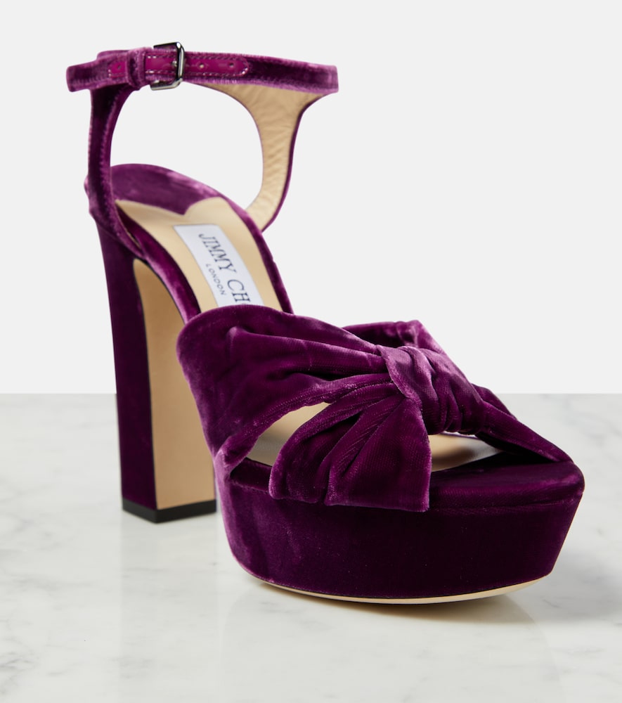  Jimmy Choo Jimmy Choo Heloise 120 Velvet Peep-toe Pumps 