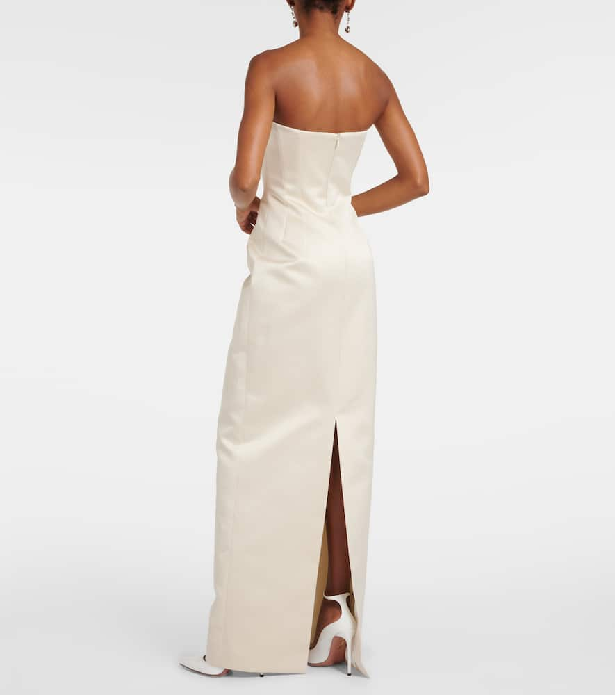 Shop Emilia Wickstead Strapless Gown In Ivory