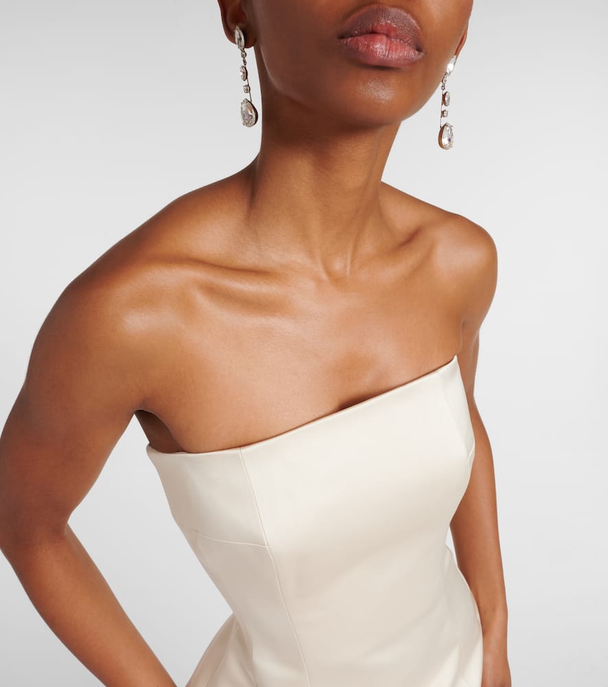 Shop Emilia Wickstead Strapless Gown In Ivory