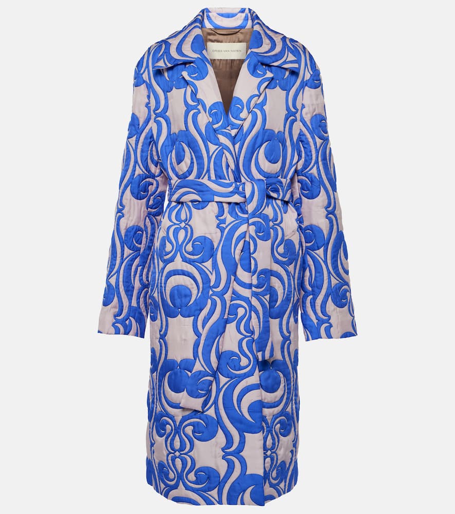 Dries Van Noten Quilted wrap coat