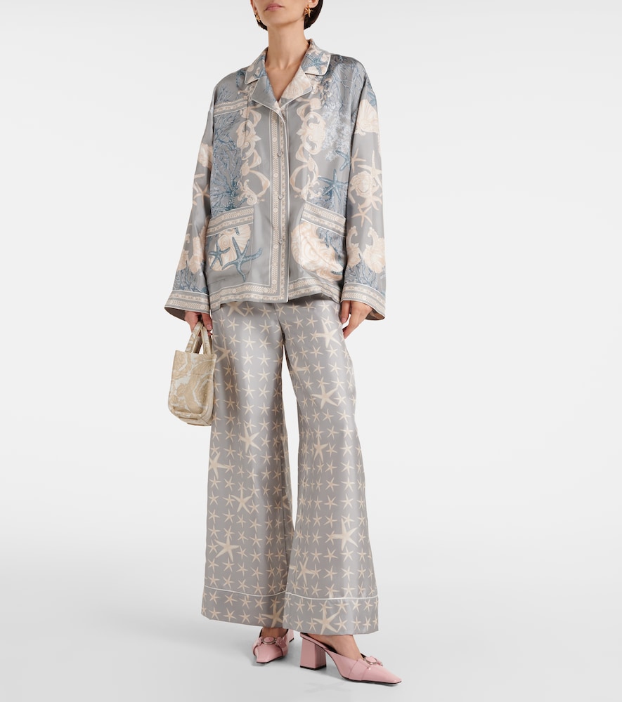  Versace Versace Barocco Sea Oversized Silk Twill Shirt 