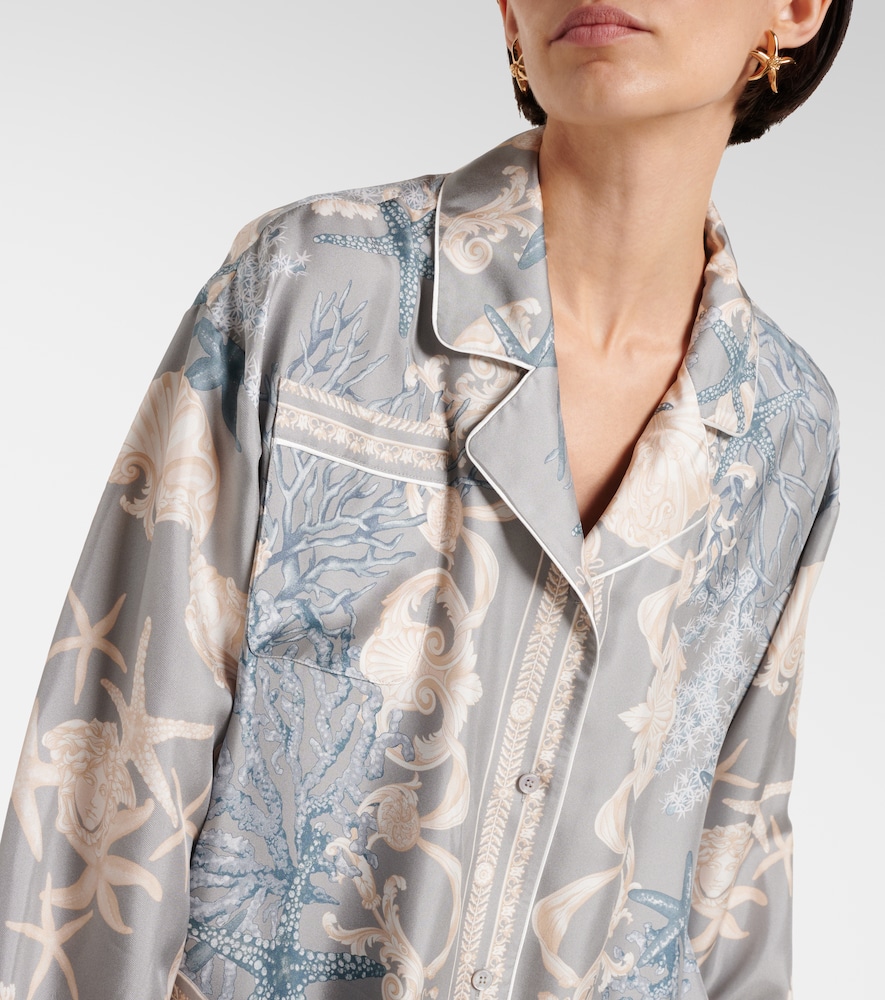  Versace Versace Barocco Sea Oversized Silk Twill Shirt 