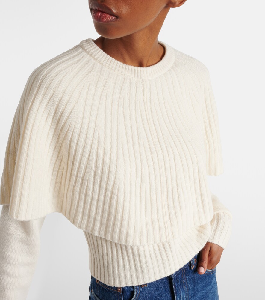  Chloe Chloe Caped Wool And Cashmere Top 