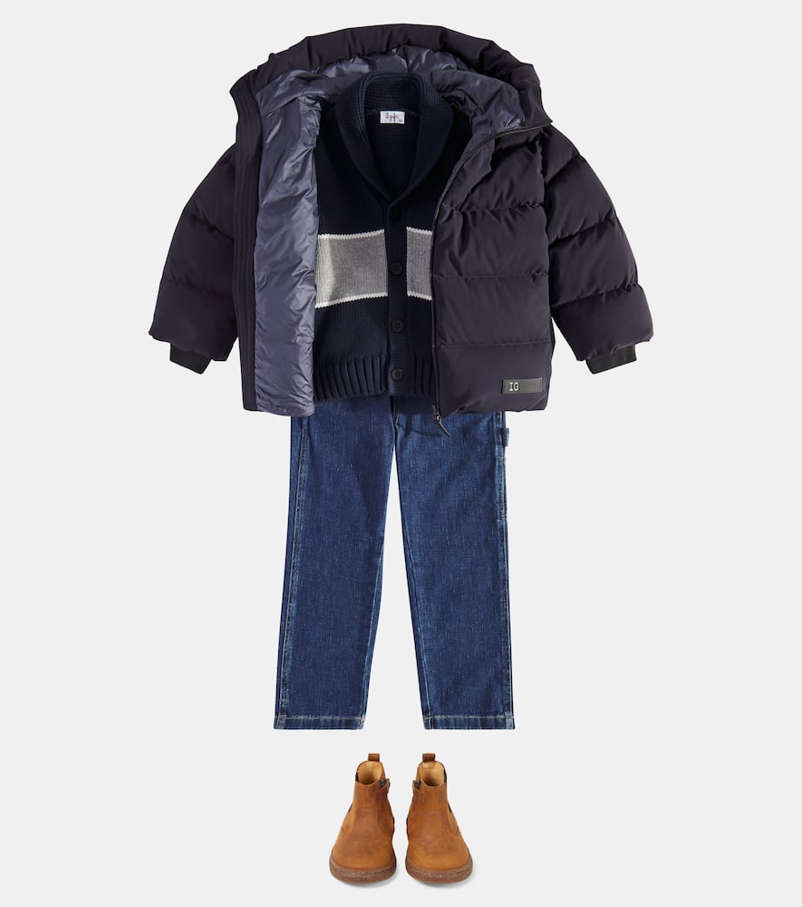 Il Gufo Technical Down Jacket In Blue