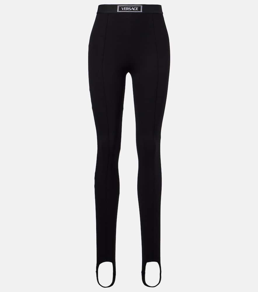Logo high-rise stirrup leggings