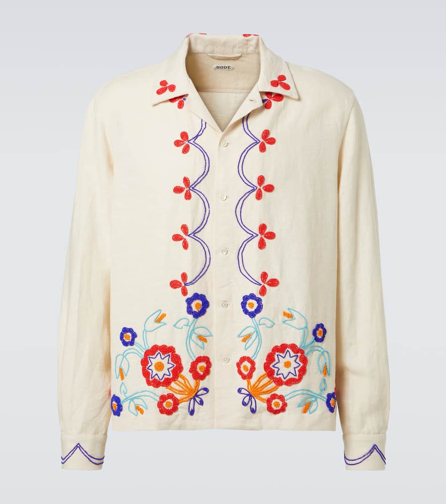 Bode Garden Party Shirt - Men's - Linen/flax In White