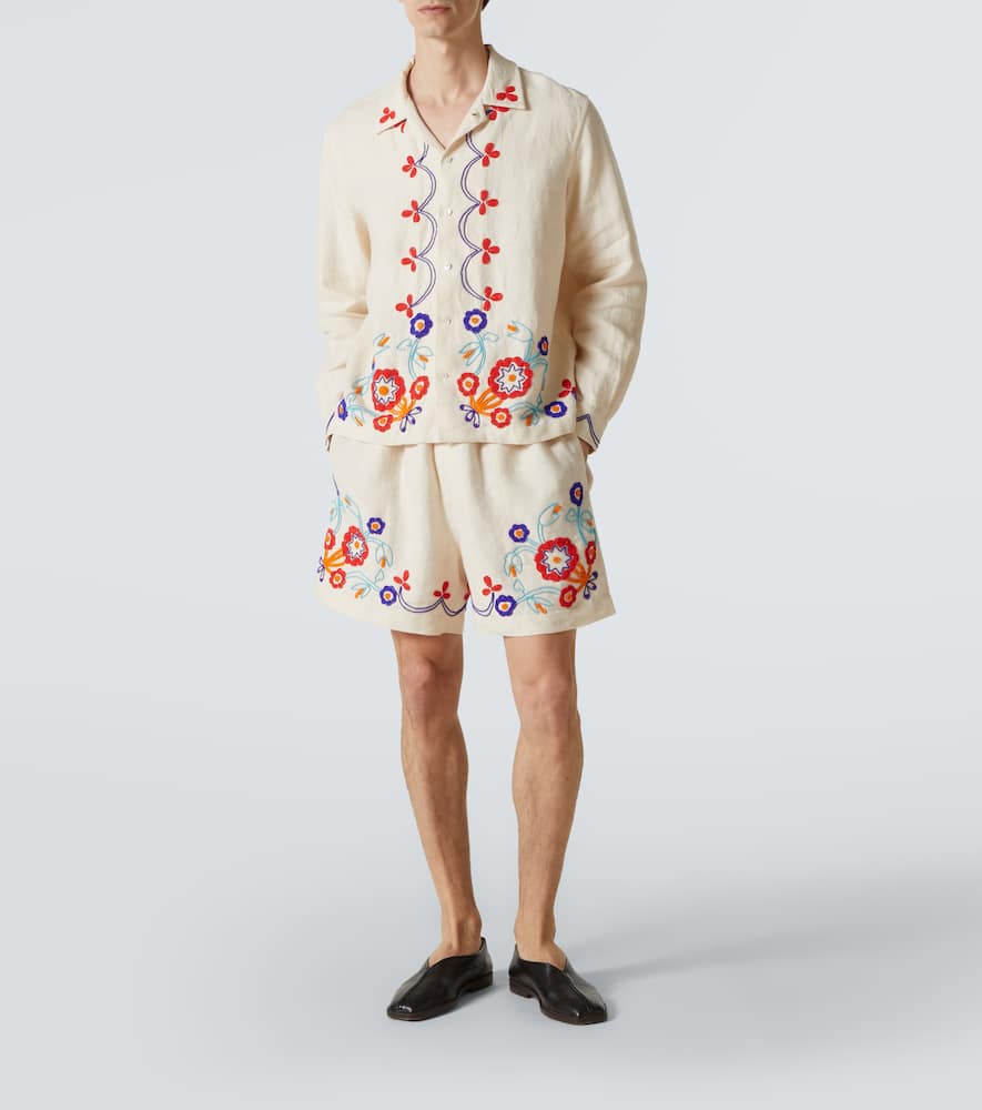 Bode Garden Party Shirt - Men's - Linen/flax In White