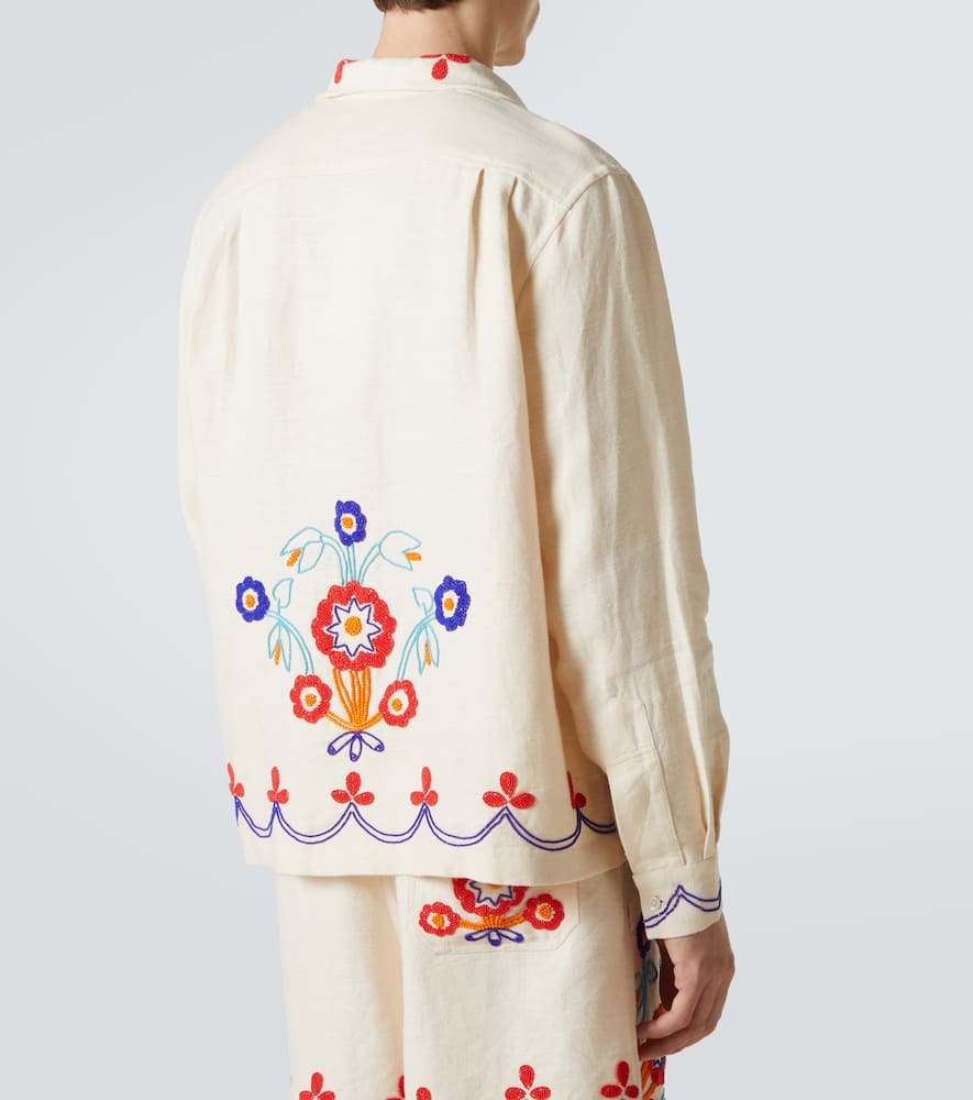 Bode Garden Party Shirt - Men's - Linen/flax In White