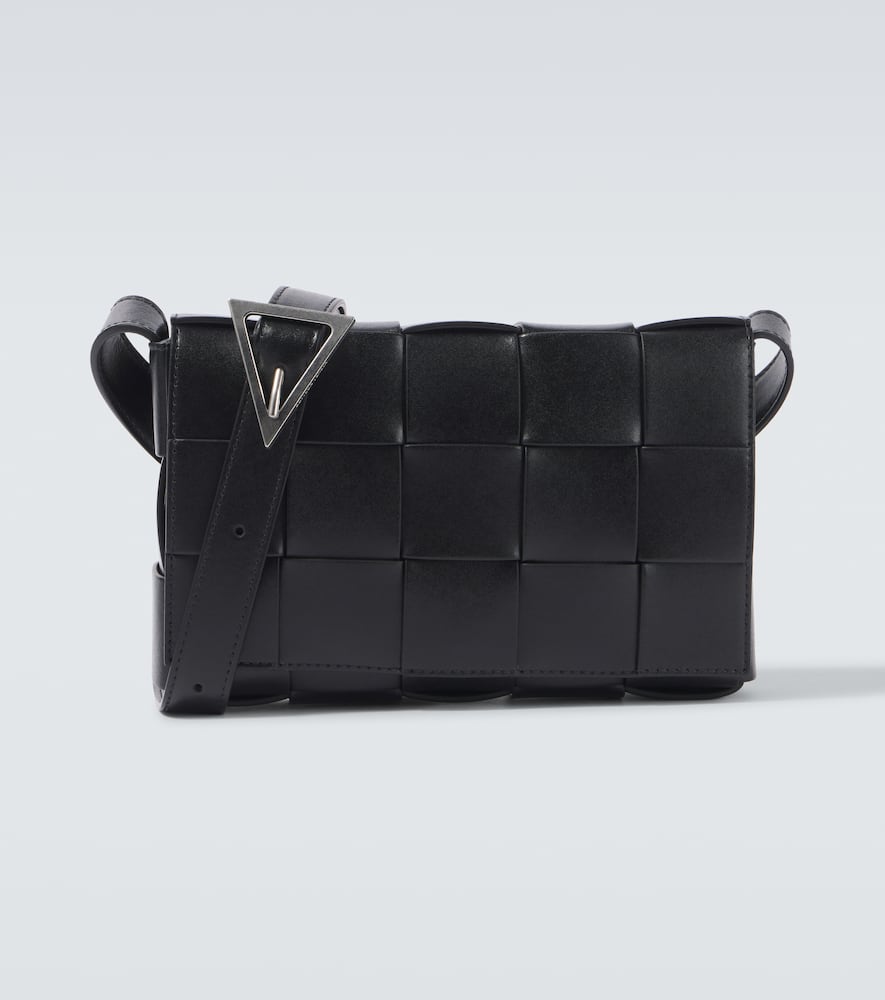 Cassette Intreccio leather crossbody bag