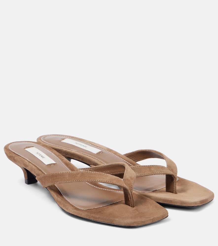 Suede thong sandals