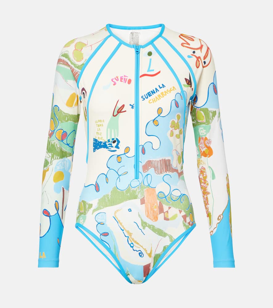 Alémais Nadia printed rashguard swimsuit