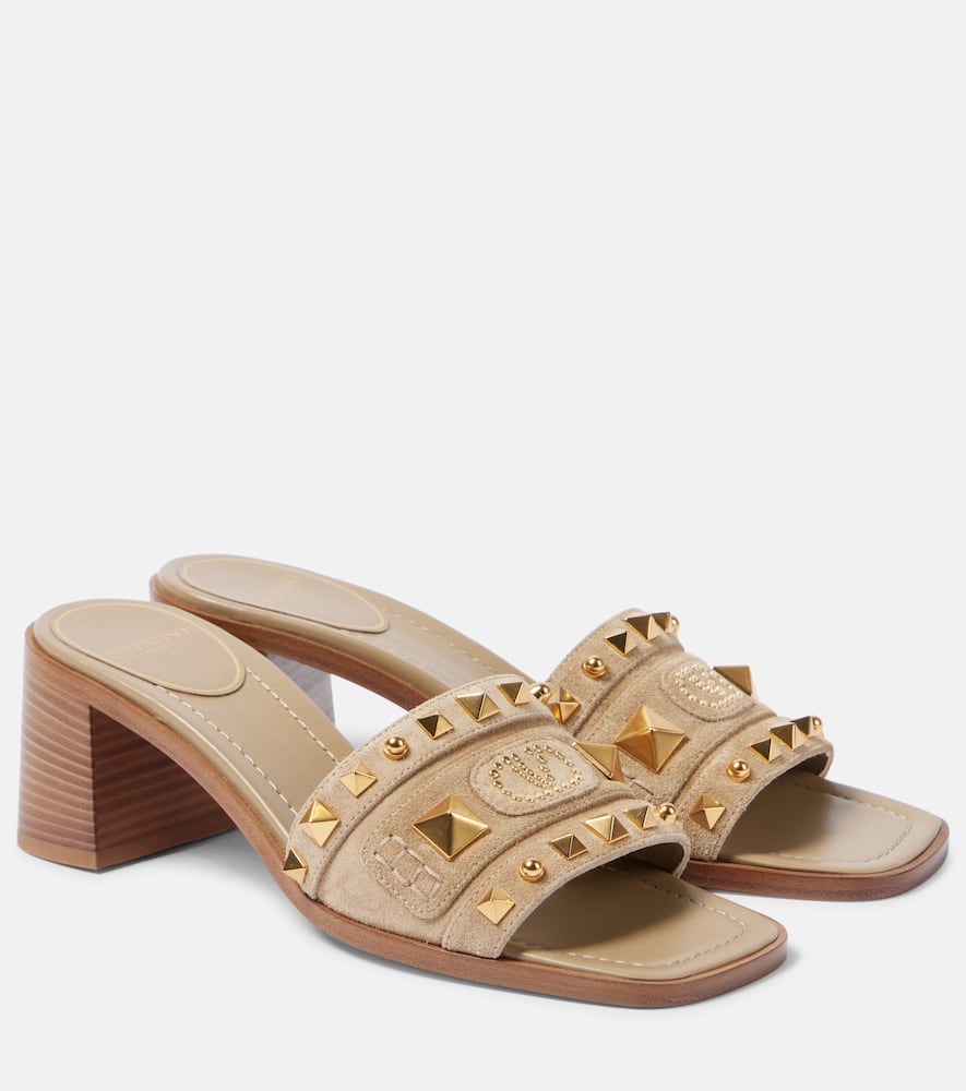 Plaster Caster 50 studded suede mules