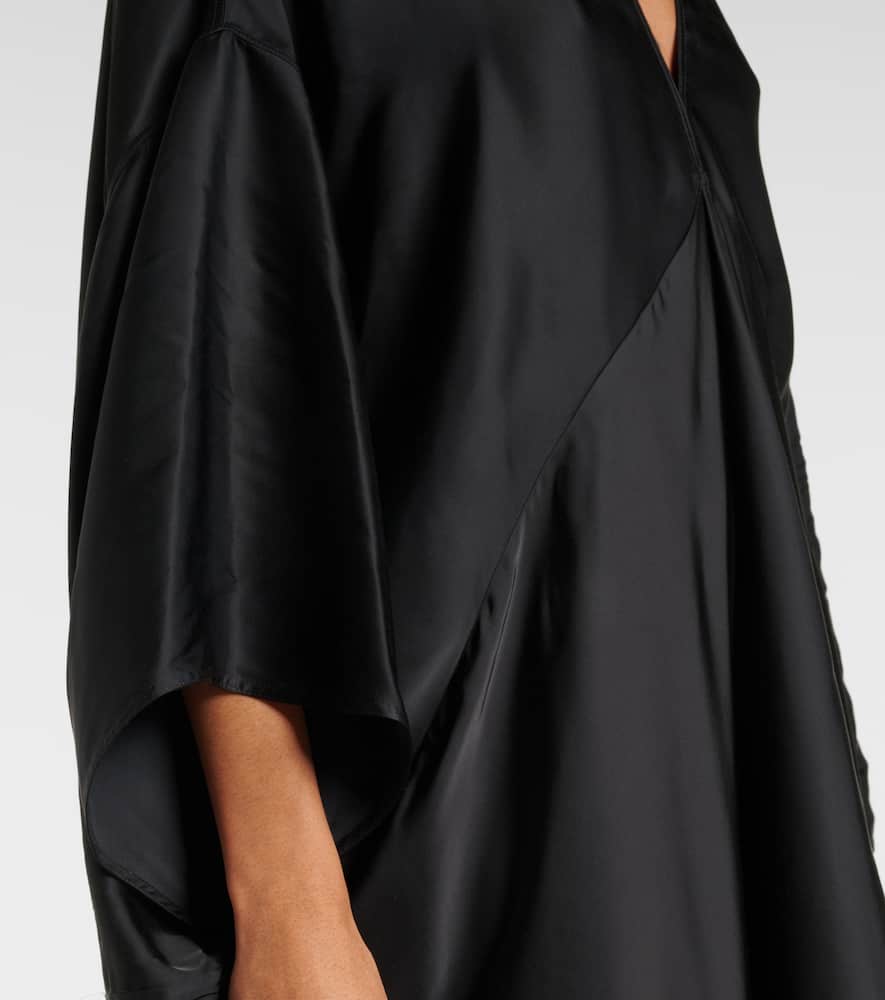 Rick Owens Draped-sleeve V-neck Caftan Gown In Black