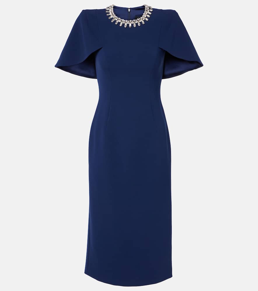 Thalia crystal-embellished crêpe midi dress