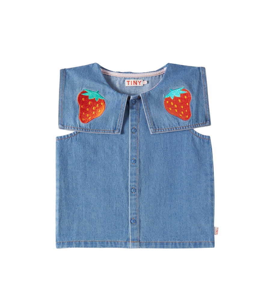 TINYCOTTONS STRAWBERRIES DENIM BLOUSE