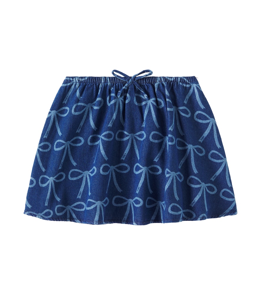 TINYCOTTONS BOWS DENIM SKIRT