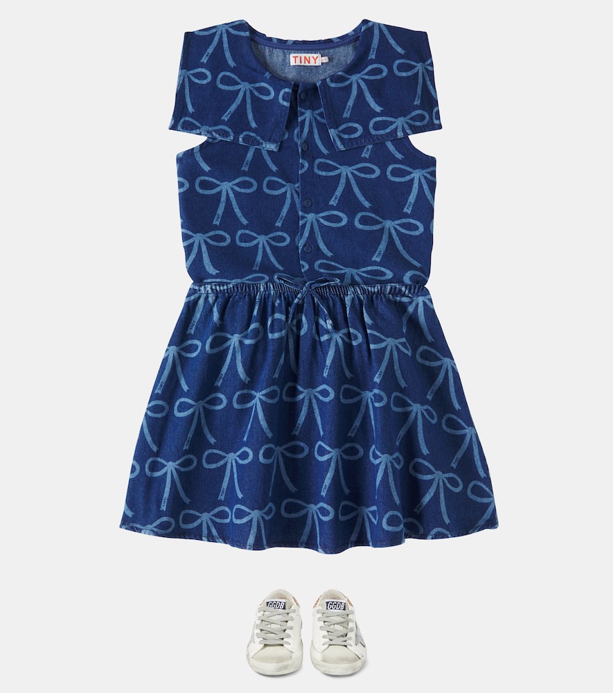 TINYCOTTONS BOWS DENIM SKIRT