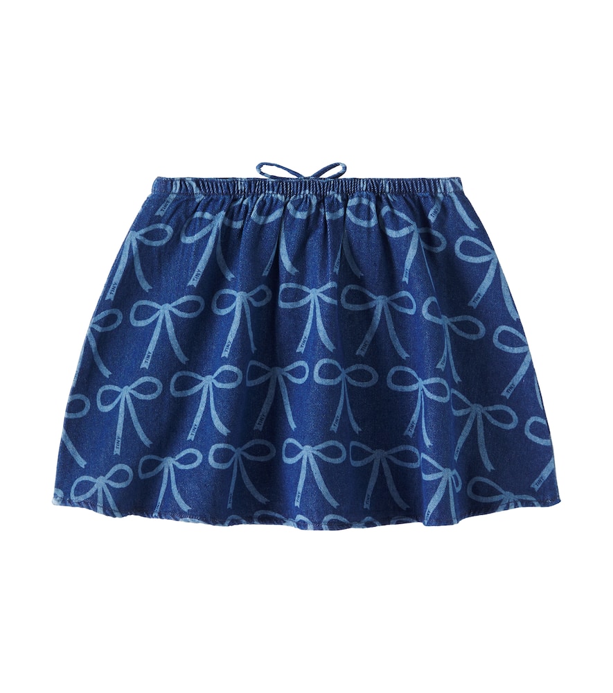 TINYCOTTONS BOWS DENIM SKIRT