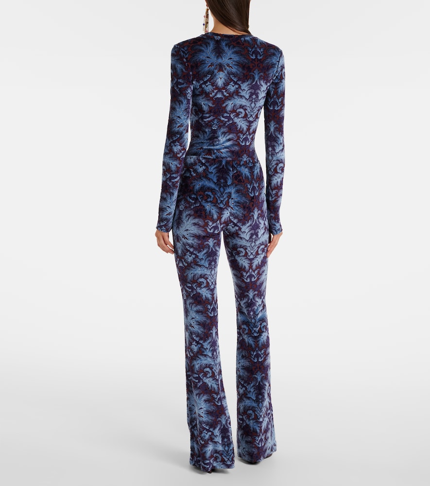  Etro Etro Printed Crãªpe High-rise Flared Pants 