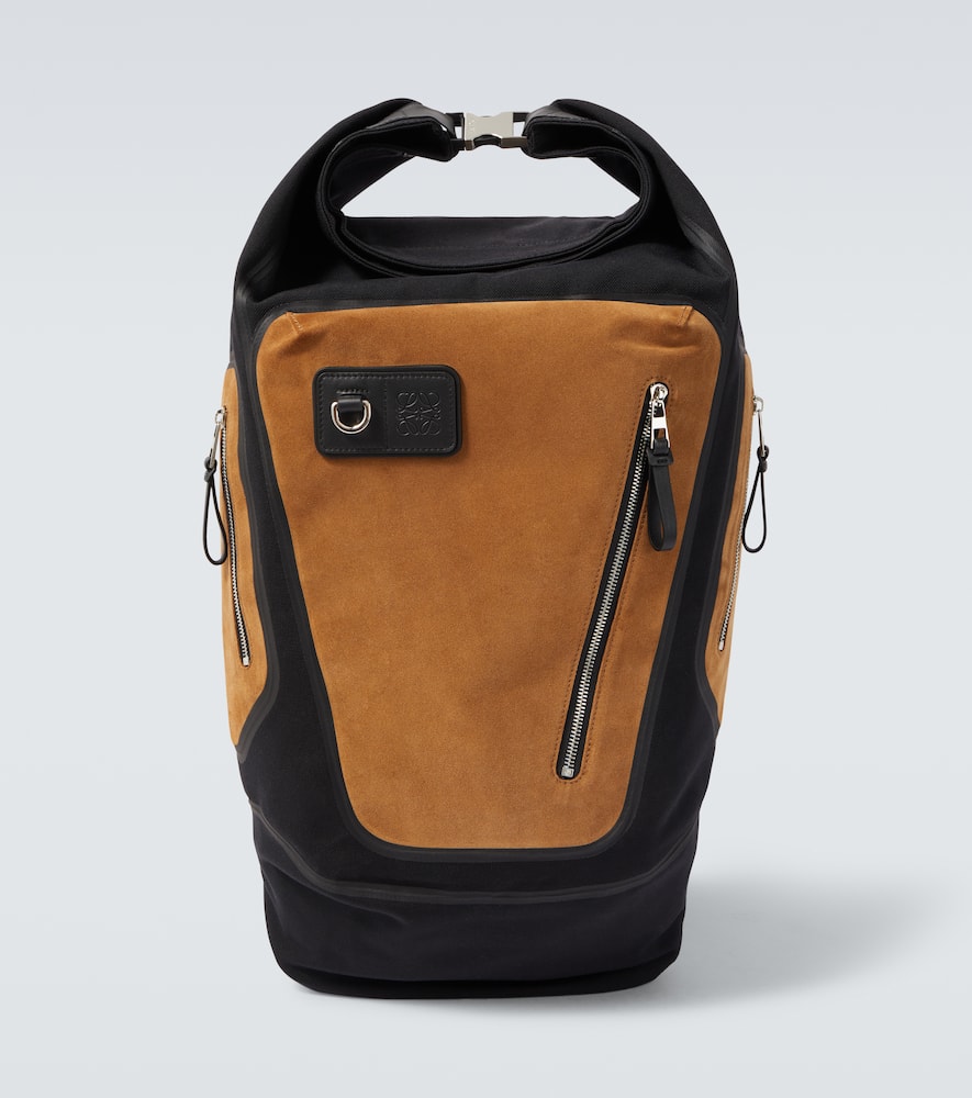 Flex canvas and suede backpack