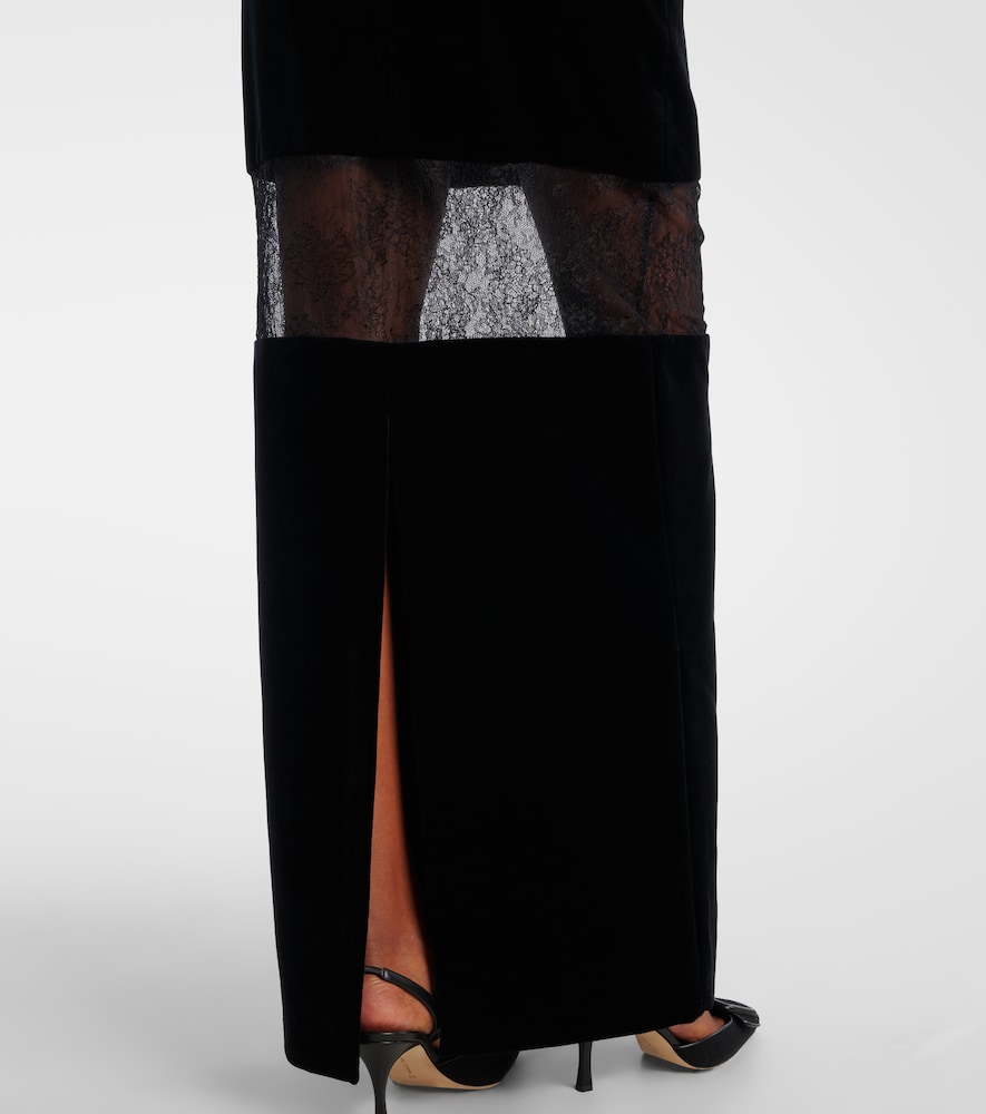  Nina Ricci Nina Ricci Robe Aus Samt Und Spitze 