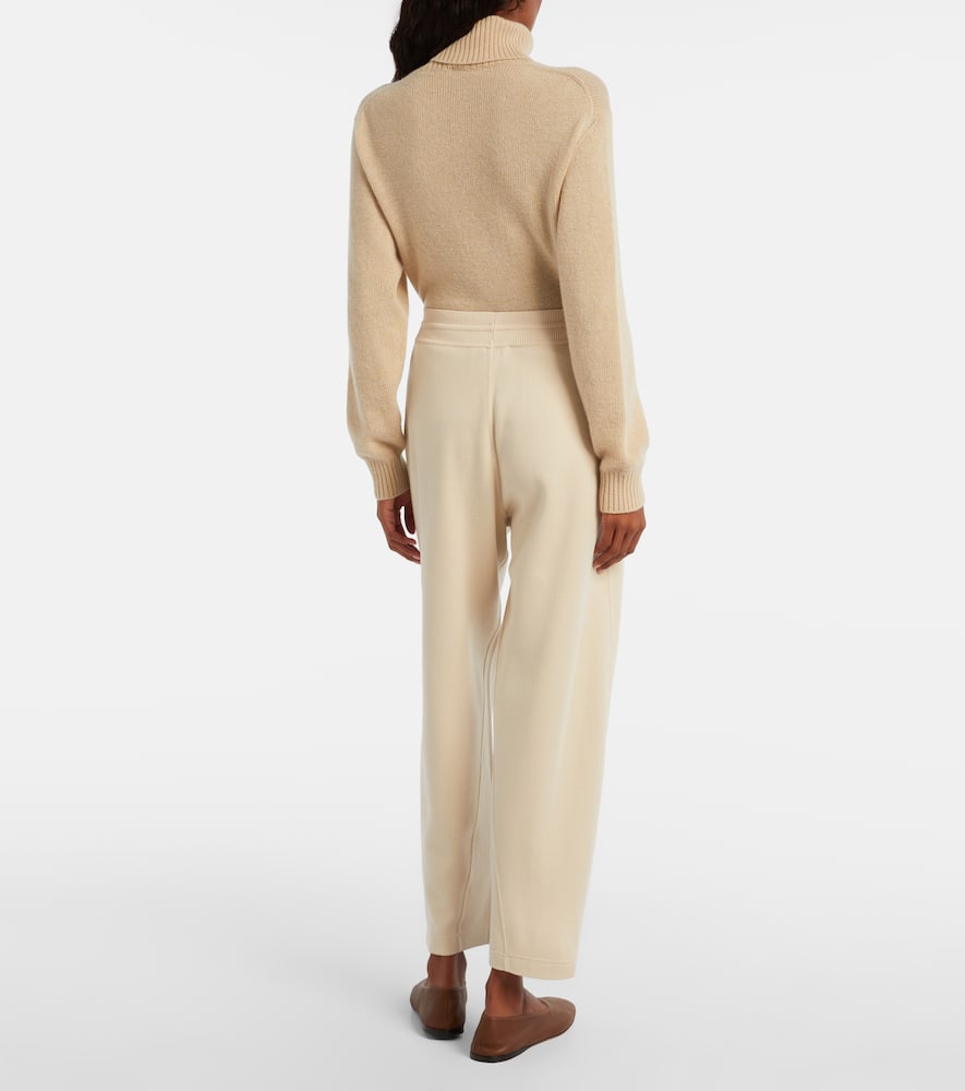 Loro Piana Viera Cotton And Silk-blend Tapered Pants In Neutral